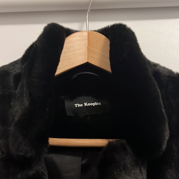Kooples black faux fur coat - Picture 3 of 7